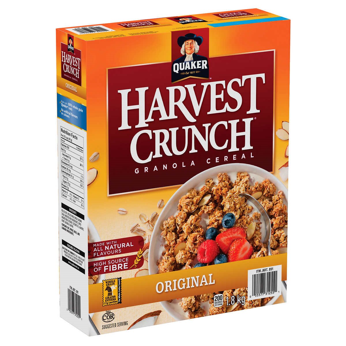 QUAKER Harvest Crunch Céréales Granola Cereal Original (1x1.8kg)