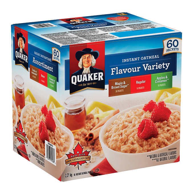 Quaker® Oats Instant Oatmeal - Three Flavour Variety | Servomax Inc.